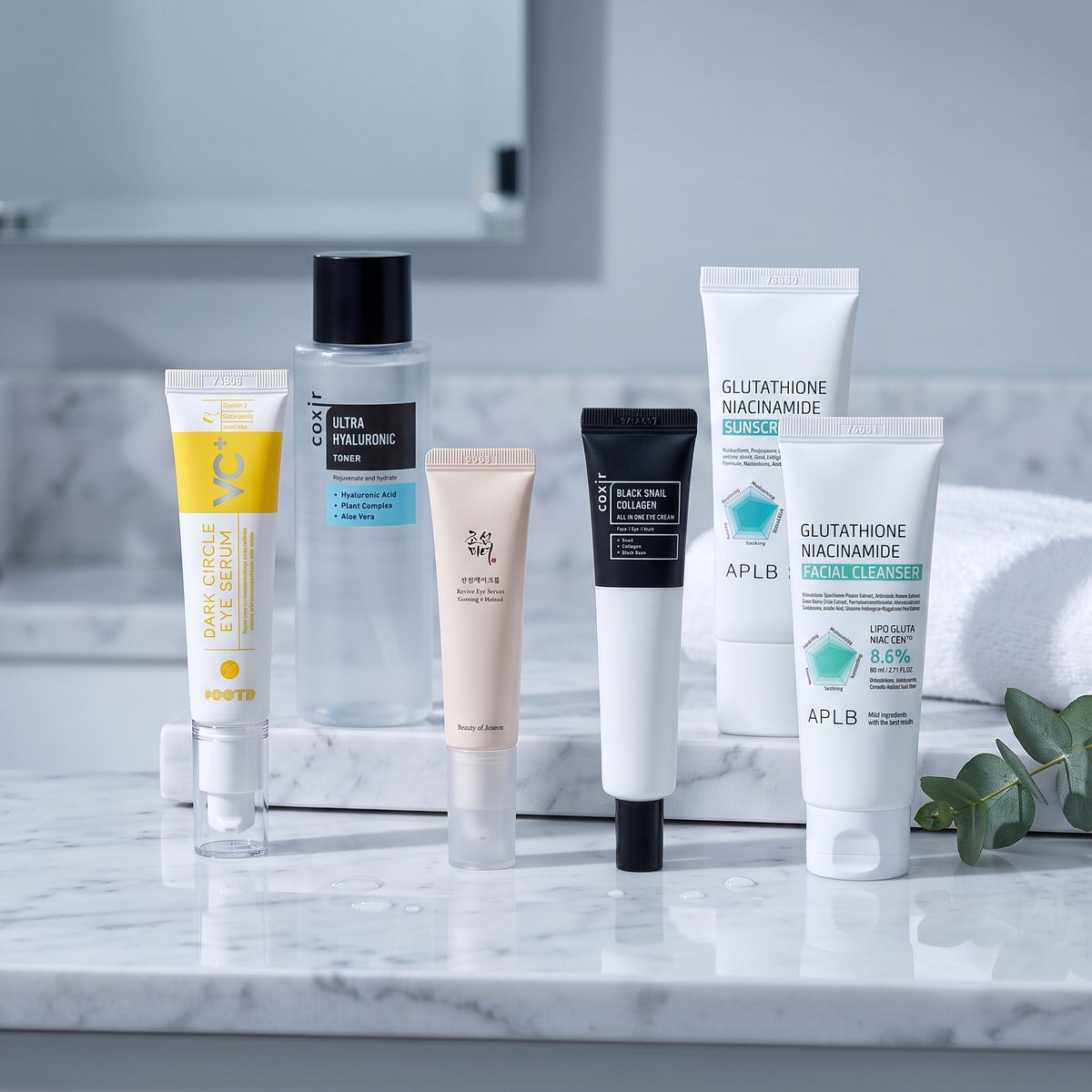 Dunkle Augenringe & müder Blick Routine – KI-generierte Produktdarstellung, Verpackung und Größen können abweichen Dunkle Augenringe & müder Blick Routine – KI-generierte Produktdarstellung, Verpackung und Größen können abweichen