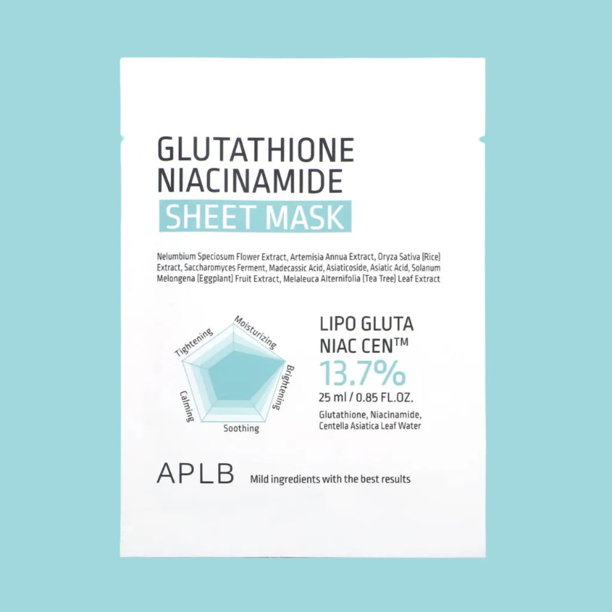 APLB Glutathione Niacinamide Sheet Mask - Korean Eden