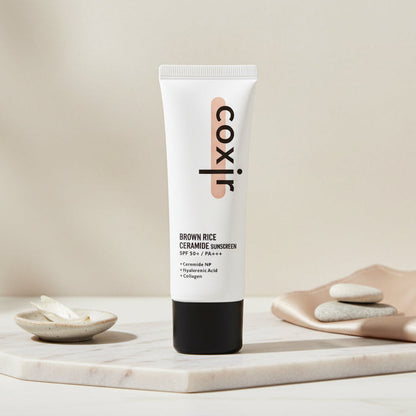 Coxir Brown Rice Ceramide Sunscreen SPF 50+ PA +++ (50 ml) - Korean Eden