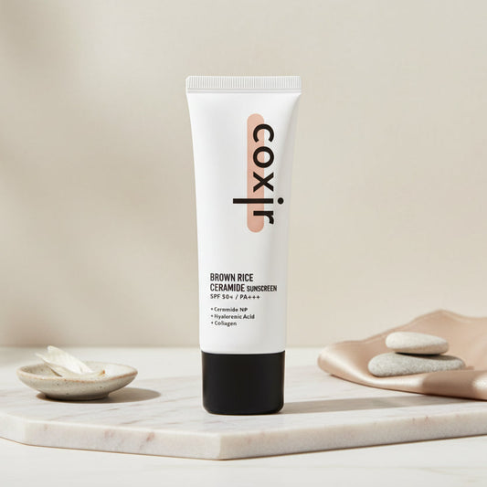 Coxir Brown Rice Ceramide Sunscreen SPF 50+ PA +++ (50 ml) - Korean Eden