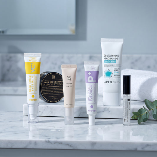 Dunkle Augenringe & müder Blick Routine – KI-generierte Produktdarstellung, Verpackung und Größen können abweichen