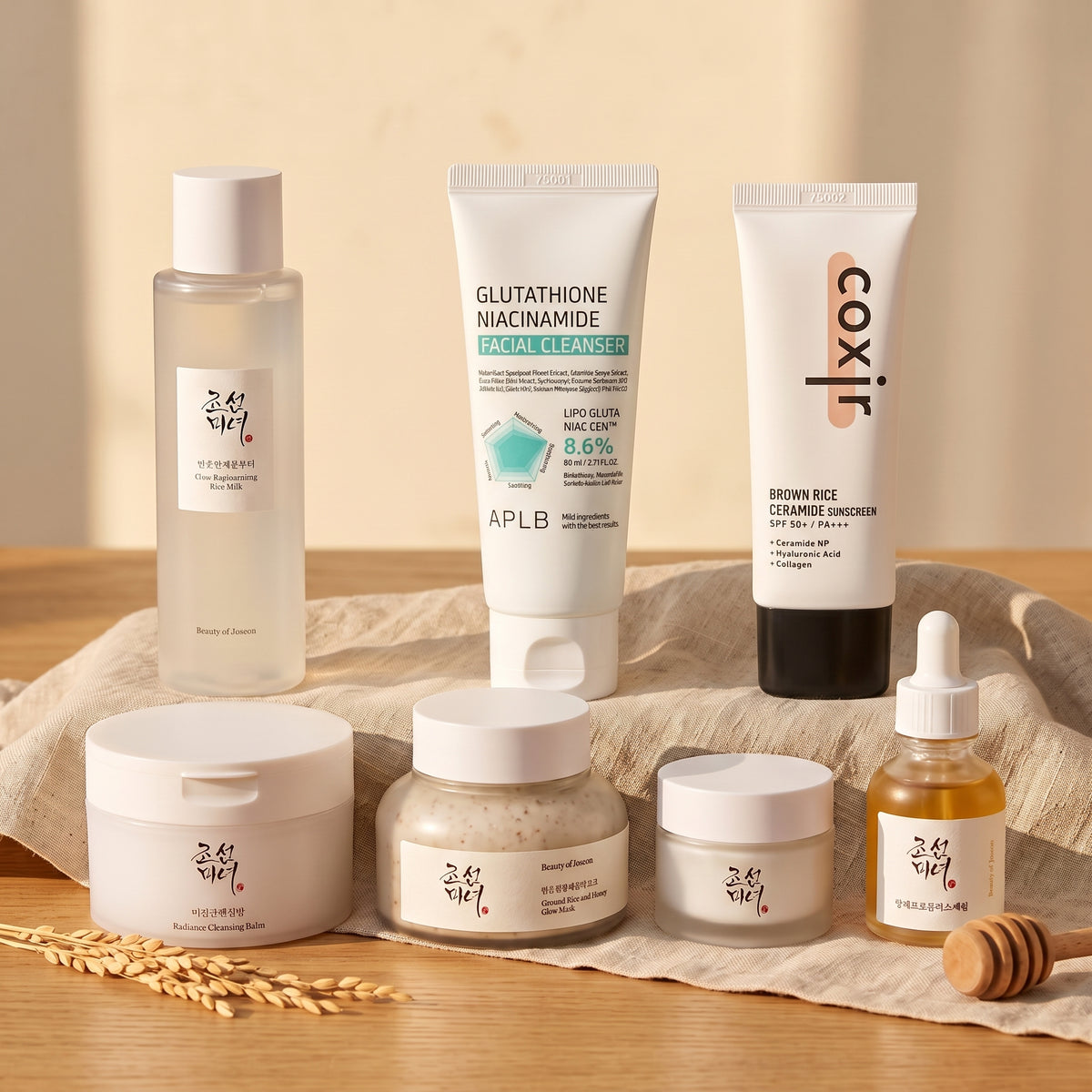 Fahle, müde Haut ohne Glow Routine – KI-generierte Produktdarstellung, Verpackung und Größen können abweichen