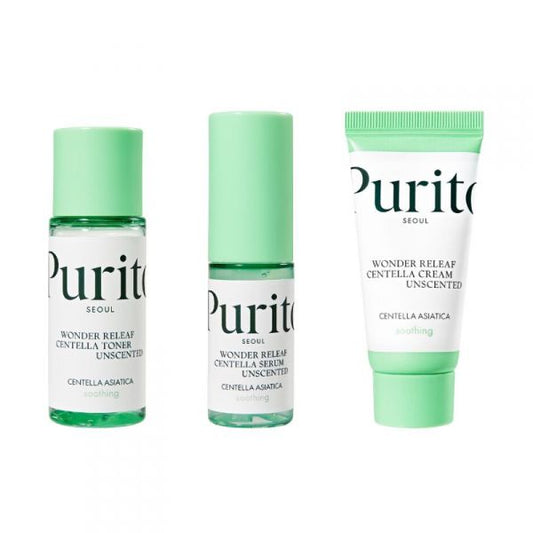 PURITO Wonder Releaf Centella Mini Kit Unscented - Korean Eden
